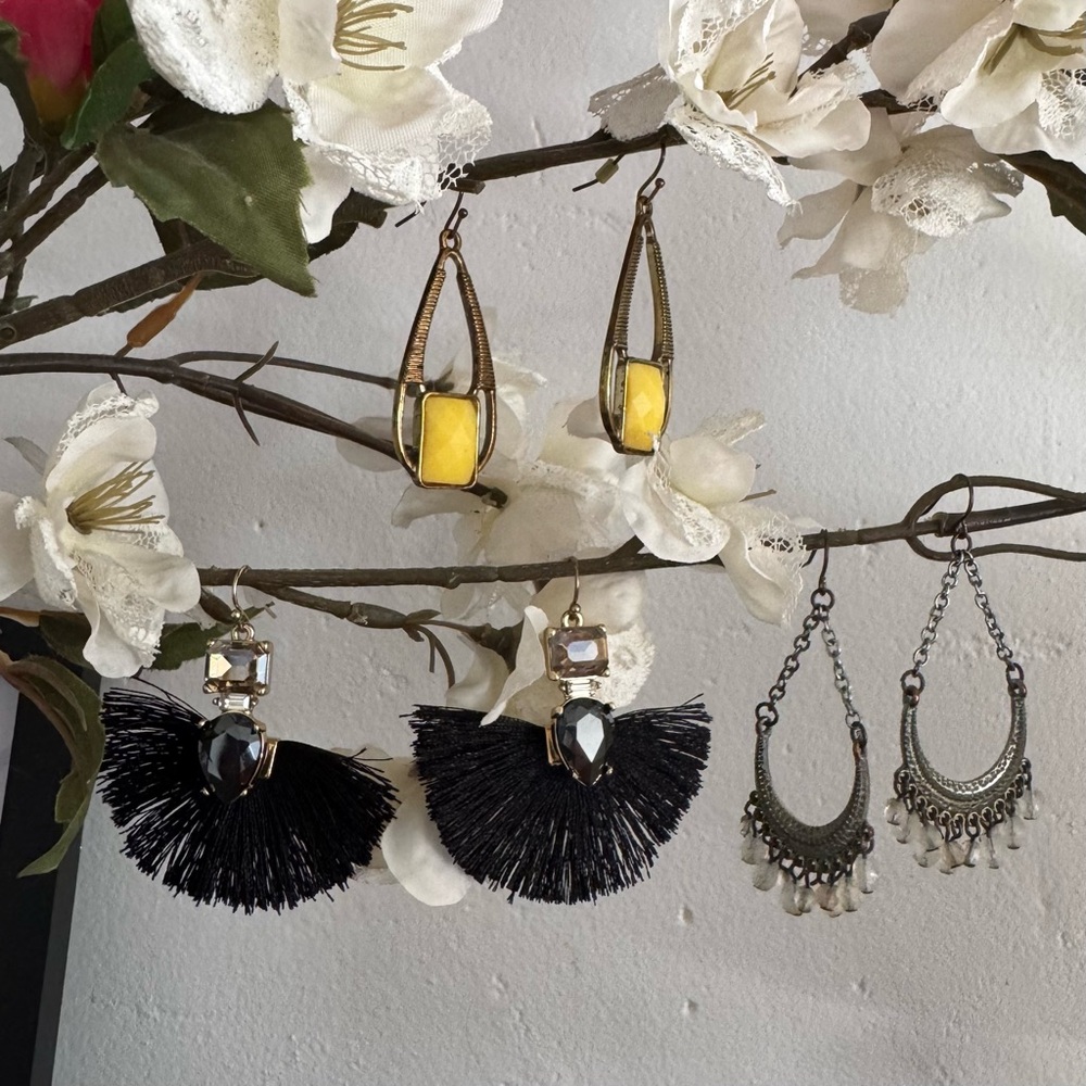 Set of 3 bohemian style  dangle earings